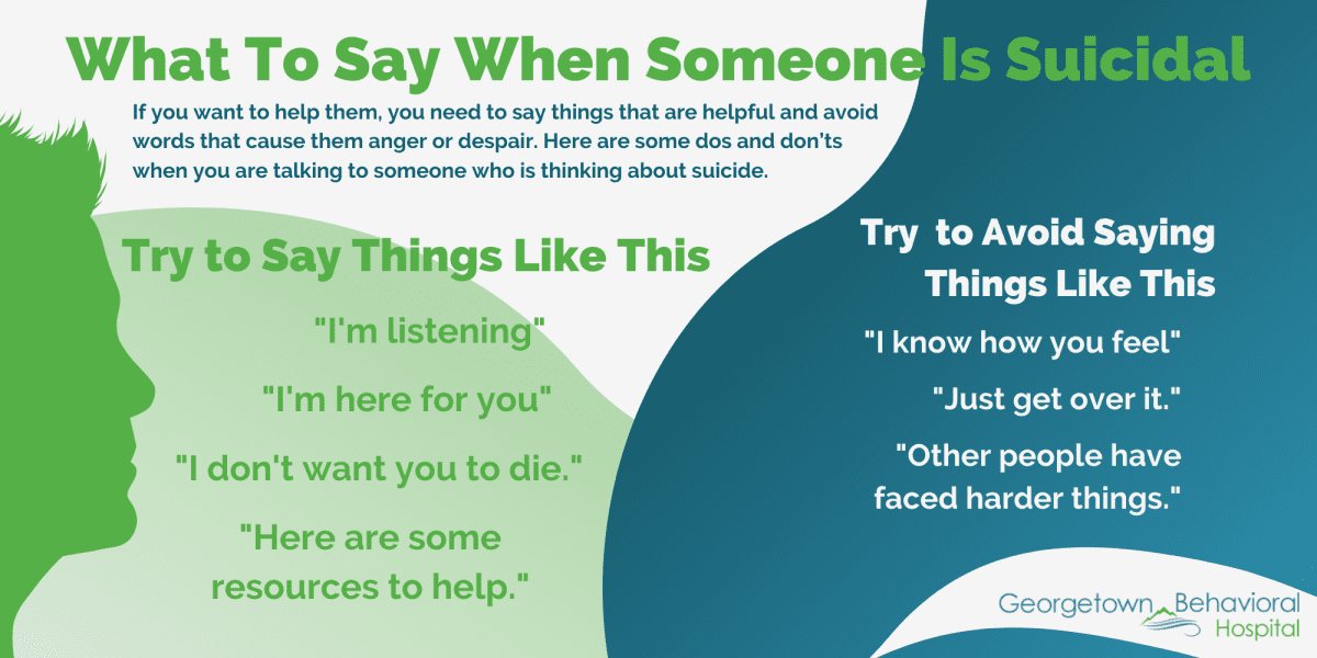 What To Do When Someone Is Suicidal - Georgetown Behavioral Hospital